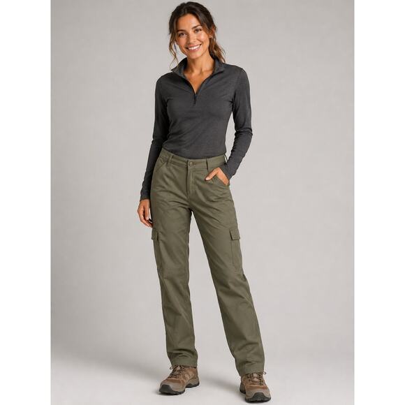Prana Pants - prAna Women’s Hiking Cargo Pants Size 6/29 Green High Rise Relaxed Outdoor Trail